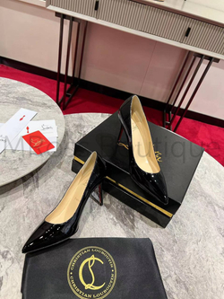 Черные туфли лодочки Louboutin на каблуке