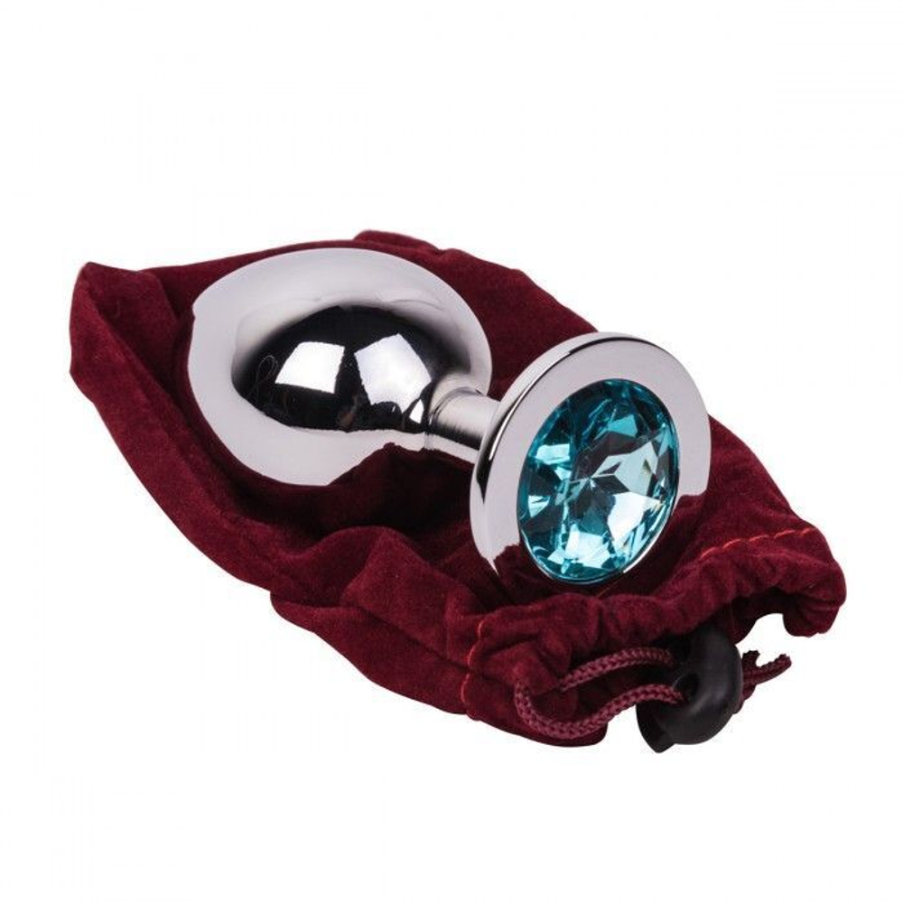 Большой стальной плаг с голубым кристаллом High Sky - 9,5 см. (Цвет: голубой)