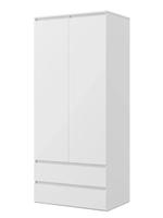 Шкаф для одежды, 80х50х220, Марм, распашной, с 2 ящиками, с полками, в прихожую, Dipriz