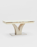 Стол обеденный Верона раскладной 160-220*90 глянцевый бежевый