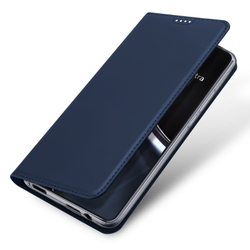 Чехол книжка из PU кожи синего цвета от Dux Ducis для смартфона ASUS Zenfone 12 Ultra, серия Skin Pro Series Case