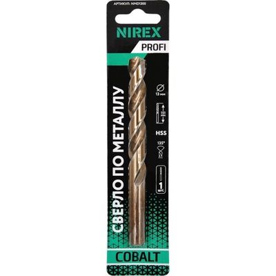 Сверло NIREX Profi по металлу Cobalt 13*151 мм NMD1300 (1шт в упак)