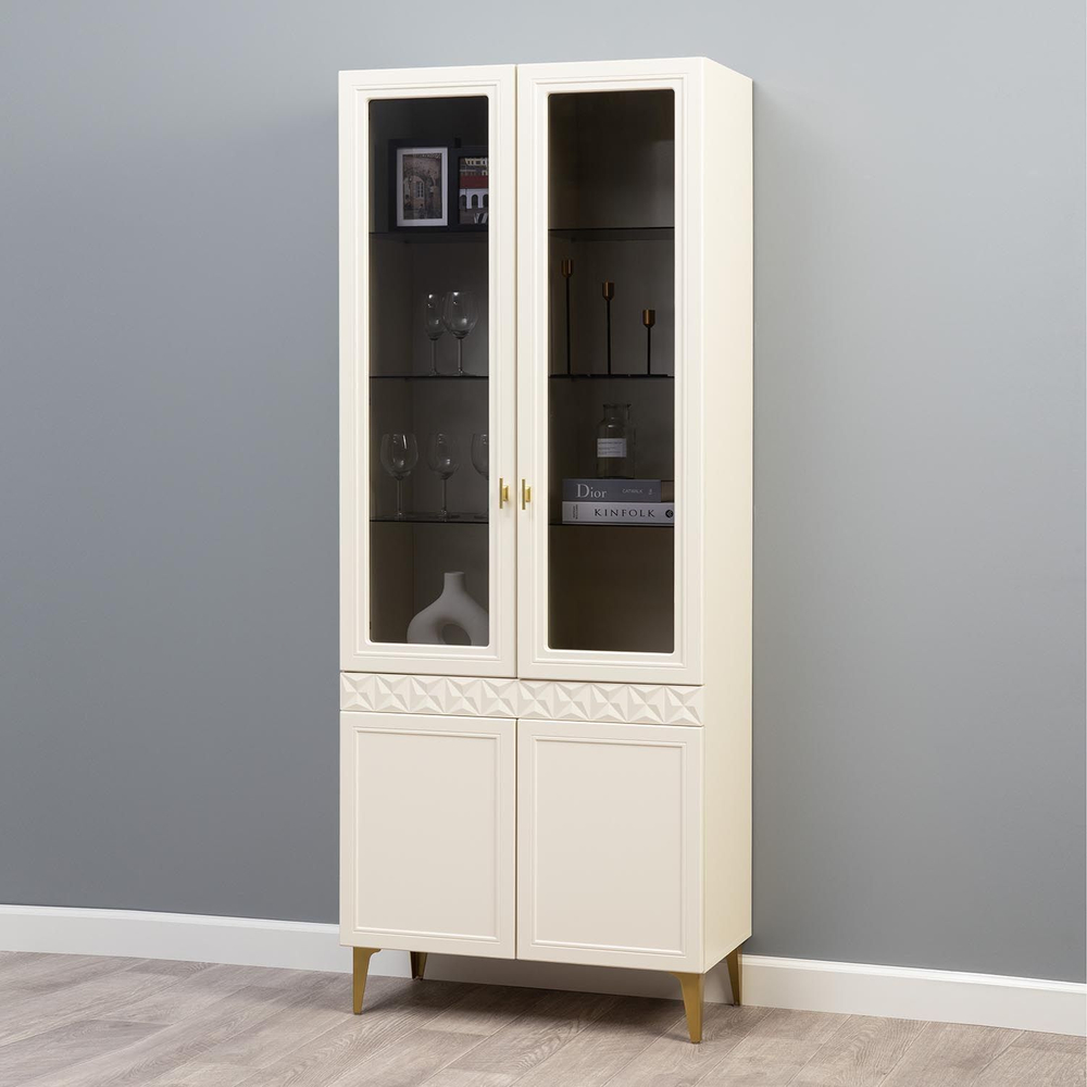 Марион шкаф-витрина 16.397.02 Слоновая кость