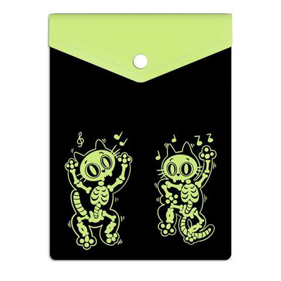 Папка-конверт на кнопке 15.8х11.4см. "Котоскелеты" (Феникс+)