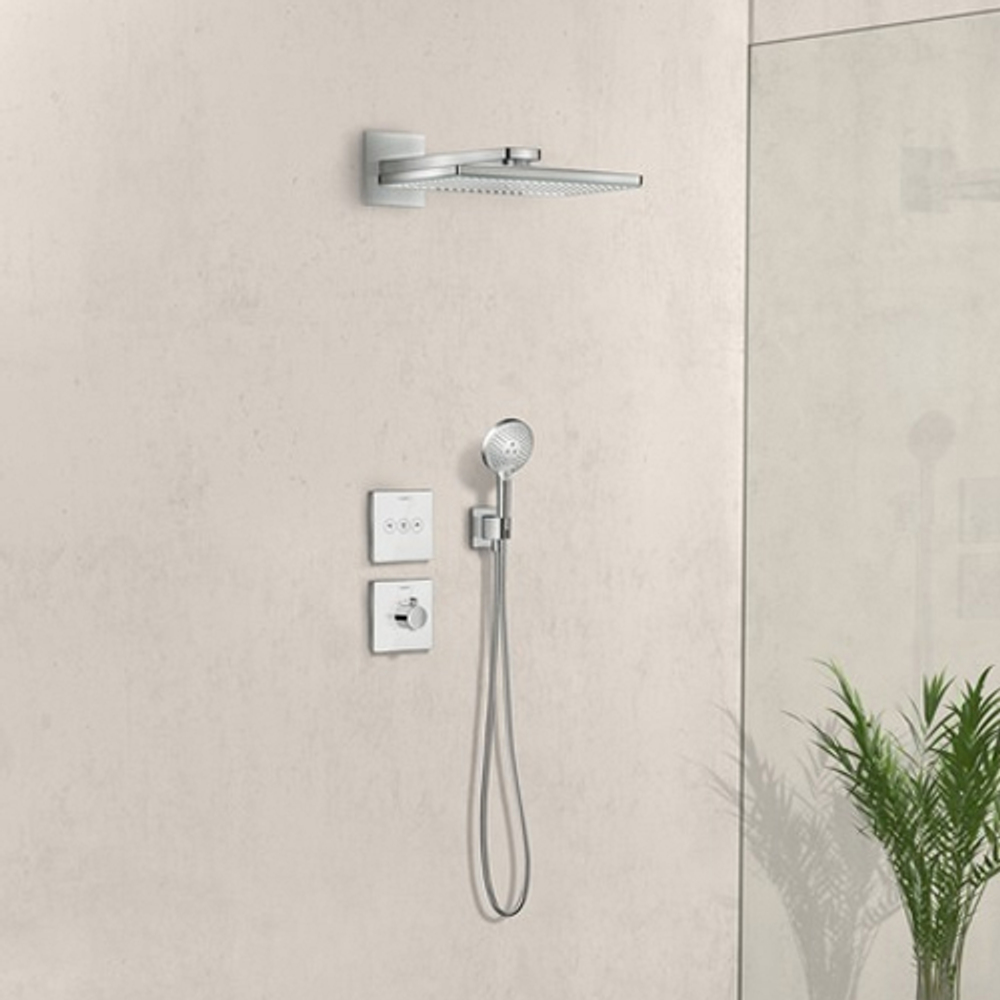 Запорный/переключающий вентиль Hansgrohe ShowerSelect 15736400 стеклянный.