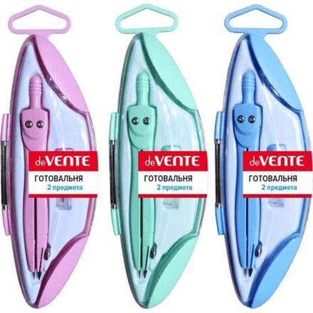 Готовальня deVENTE 2 предмета "Pastel " в пластиковом футляре, 3цв.