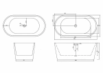 Ванна акриловая CeruttiSpa RESIA 160x75 белая