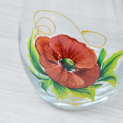 Ваза для цветов клёш Н26 D12 бутон роспись 089/80