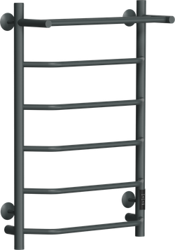 Полотенцесушитель электрический EWRIKA Сафо FT 80x55 см, подключение справа, слева, графит, лесенка, из стали, с полкой