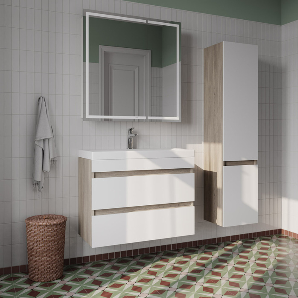 Пенал подвесной IDDIS Zodiac, 35 см, белый/под дерево, ZOD35A0i97