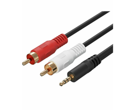 Кабель аудио mini jack 3.5 mm - 2xRCA черный 1.5 м