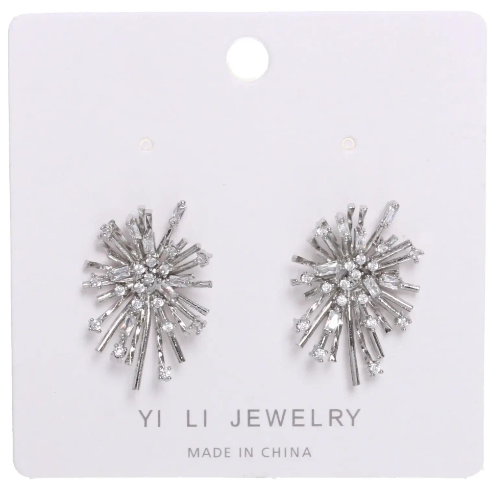 Серьги из гиппоалергенного металла со стразами «ПАЛУМНА», элли, цвет золото и серебро, 2,4*1,9см