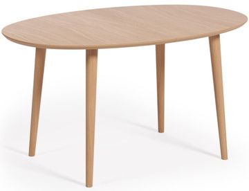 Раздвижной стол Oakland из МДФ с дубовым шпоном и ножками из массива каучука Ø140(220)x90 см