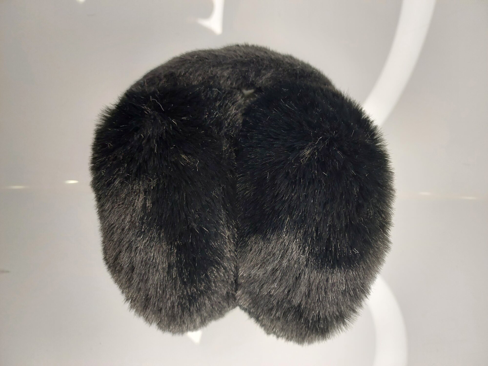 Меховые теплые уютные черные наушники, демисезон/зима, мультиколор