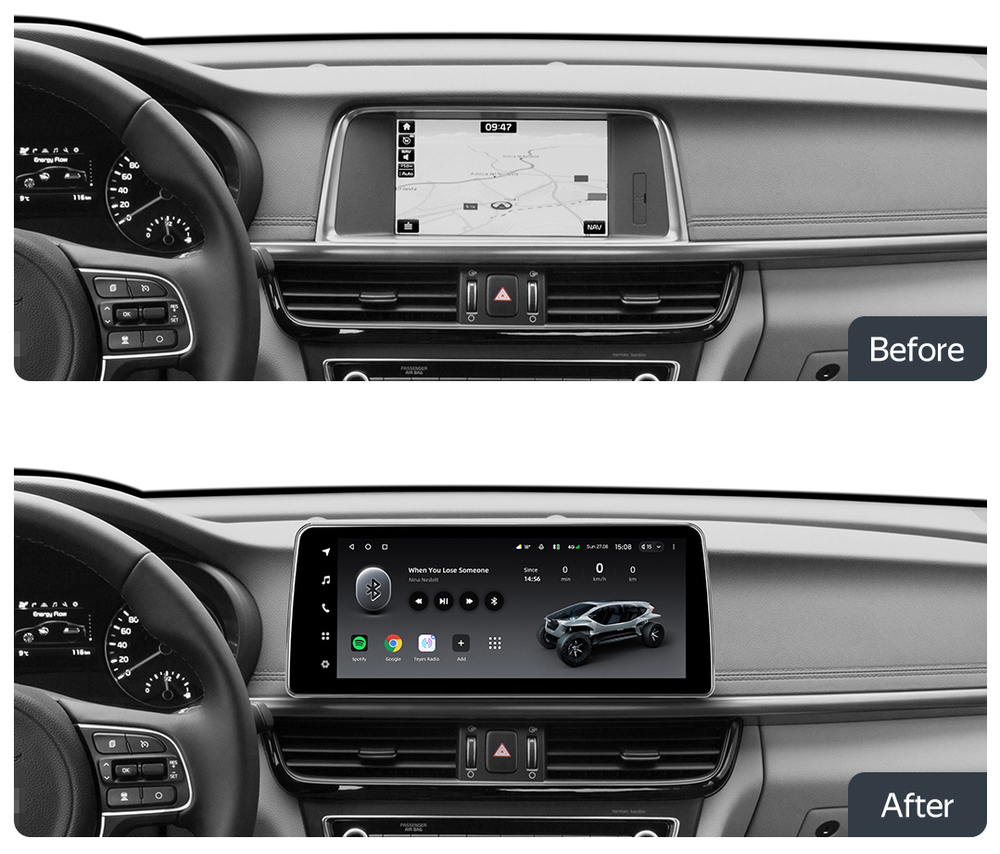 Магнитола для KIA Optima 4 2016-2020 - Teyes LUX ONE монитор 12.3" 2K QLED на Android 10, CarPlay, 4G SIM-слот, 6/128ГБ