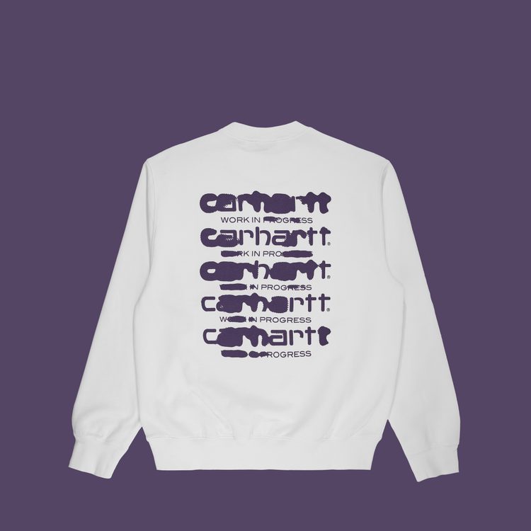 Толстовка мужская Carhartt WIP Ink Bleed Sweatshirt артикул:I032866_white_tyrian - купить в магазине Дайс