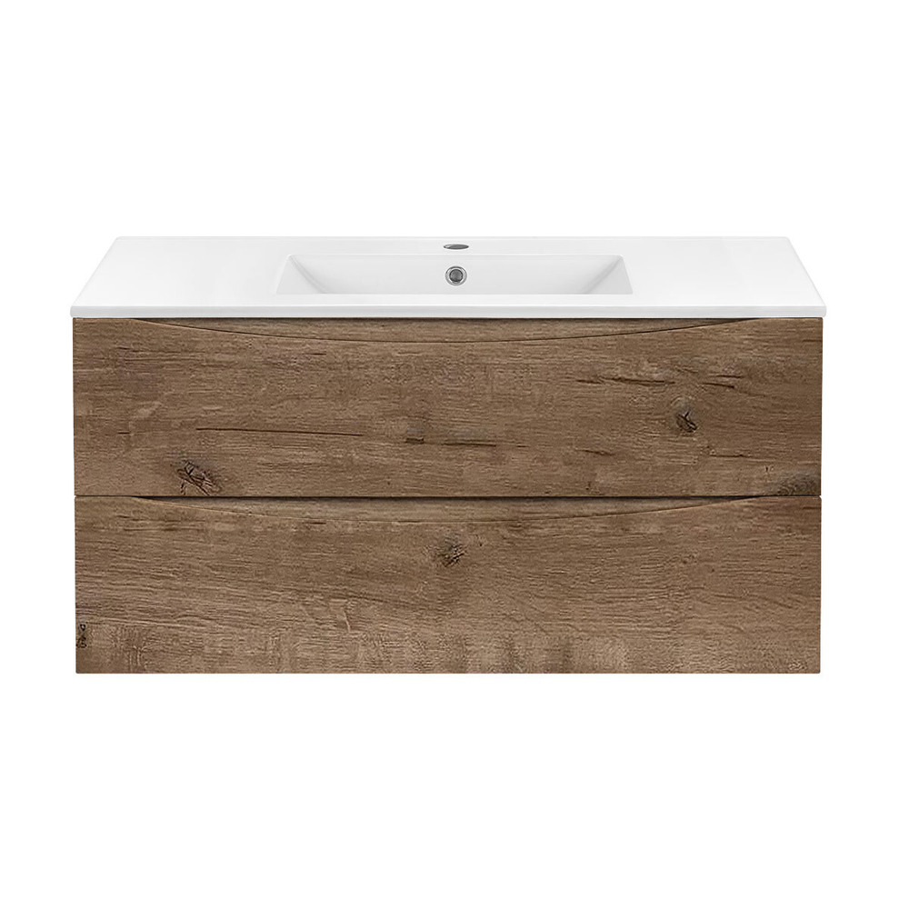 Тумба под раковину Vincea Mia 1000 подвесная, 2 выкатных ящика soft close, V.Oak