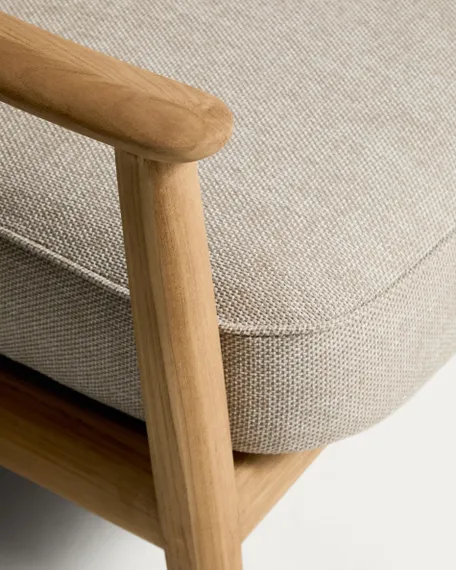 Уличный 3-х местный диван Elunda из тикового дерева и бежевой веревки