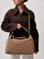 Замшевая сумка Andrea DBR 31374 серо-коричневый