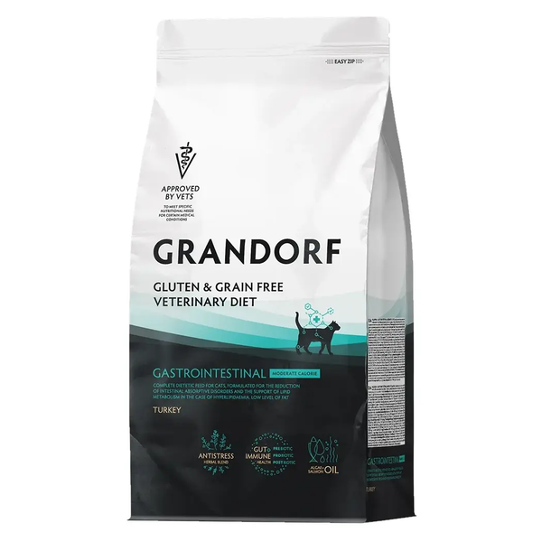 Сухой диетический корм Grandorf Veterinary Diet Cat Gastrointestinal Moderate Calorie для кошек склонных к набору веса, при расстройствах пищеварения