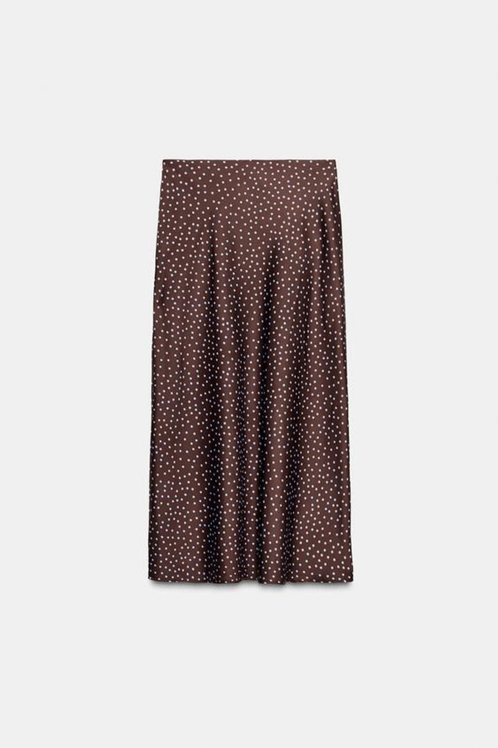 ZARA АТЛАСНАЯ ЮБКА МИДИ, КОРИЧНЕВЫЙ/СИНИЙ