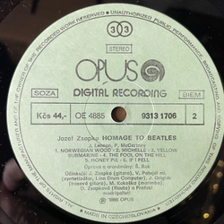 Винтажная виниловая пластинка LP Jozef Zsapka Йозеф Жапка, Homage To Beatles (Чехословакия 1986)
