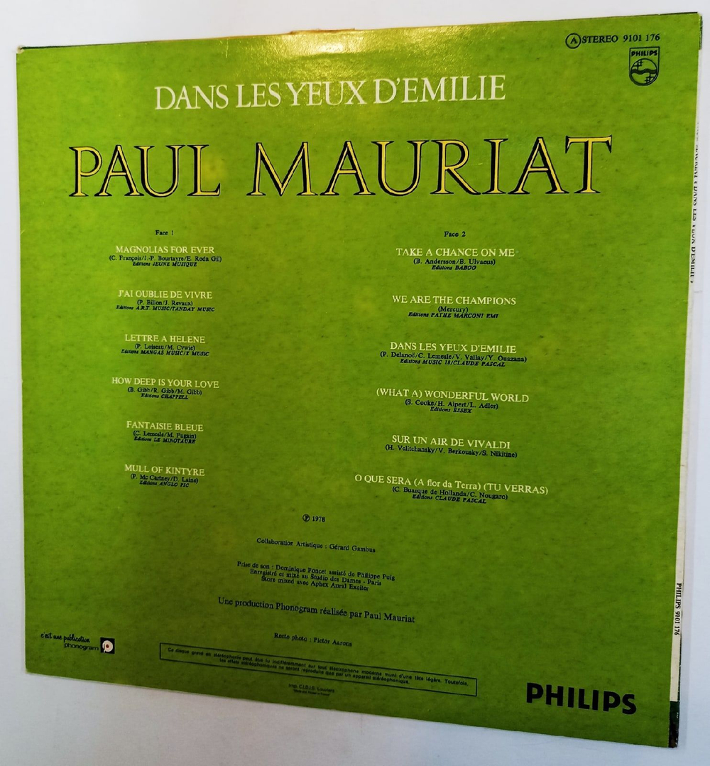 Винтажная виниловая пластинка Поль Мориа Paul Mauriat Dans Les Yeux Demilie (France 1978)