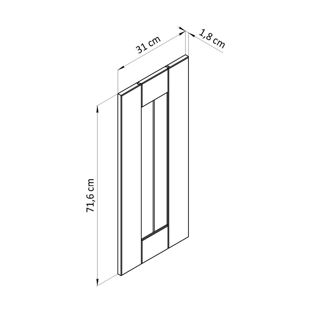 Фальшпанель для кухни Вестфалия, 31х2х72, массив сосны, Dipriz