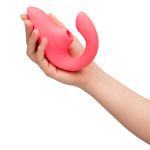 Розовый вибратор 13,9см с вакуумным стимулятором Womanizer Blend Vibrant Rose WZBD1SG2