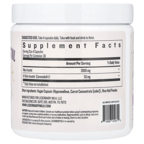 Legendairy Milk, Myo & D-Chiro Inositol, 120 веганских капсул