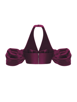 Драпированный укороченный топ из тафты