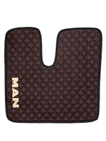 Ковры MAN TGX с 2-мя ящиками (автомат) (экокожа, коричневый, черный кант, бежевая вышивка)