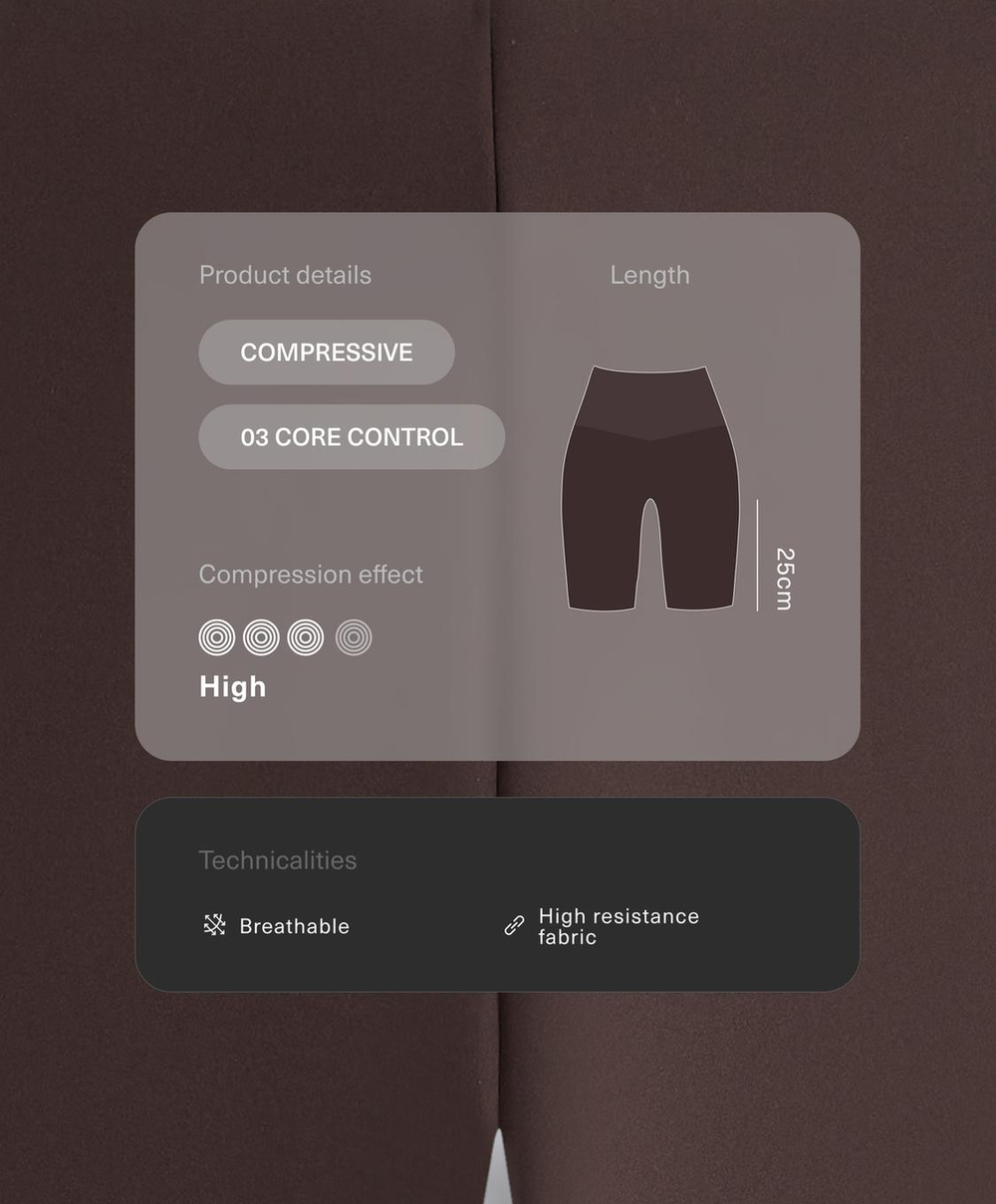 OYSHO Легинсы-велосипедки Compressive с высокой посадкой 25 см, красно-коричневый