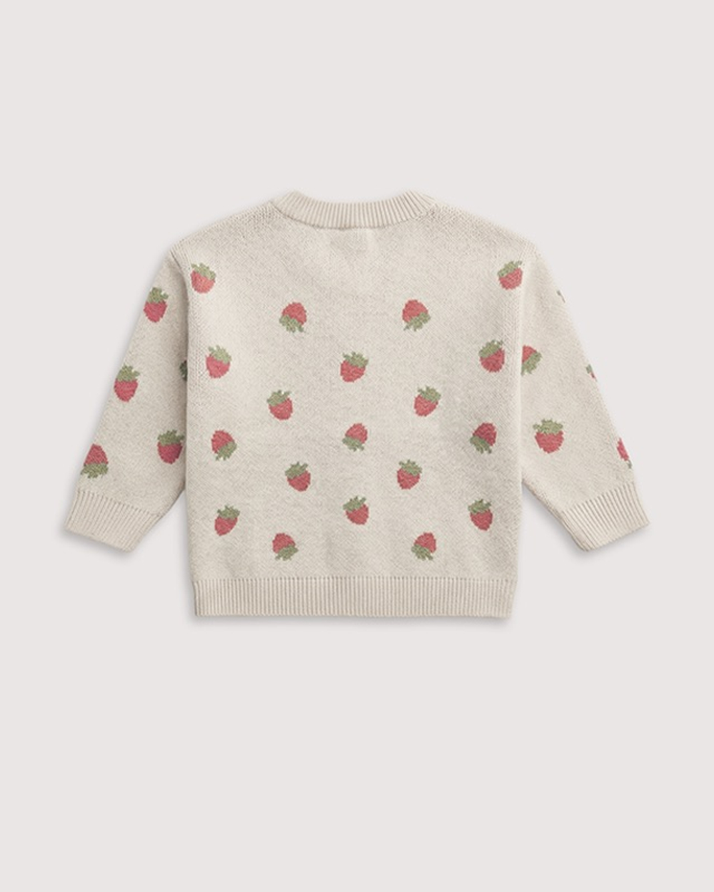 Кардиган детский Loomknits с земляничками, Молочный