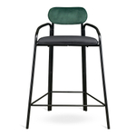 Стул полубарный Ror, round, велюр, черный/темно-зеленый/черный