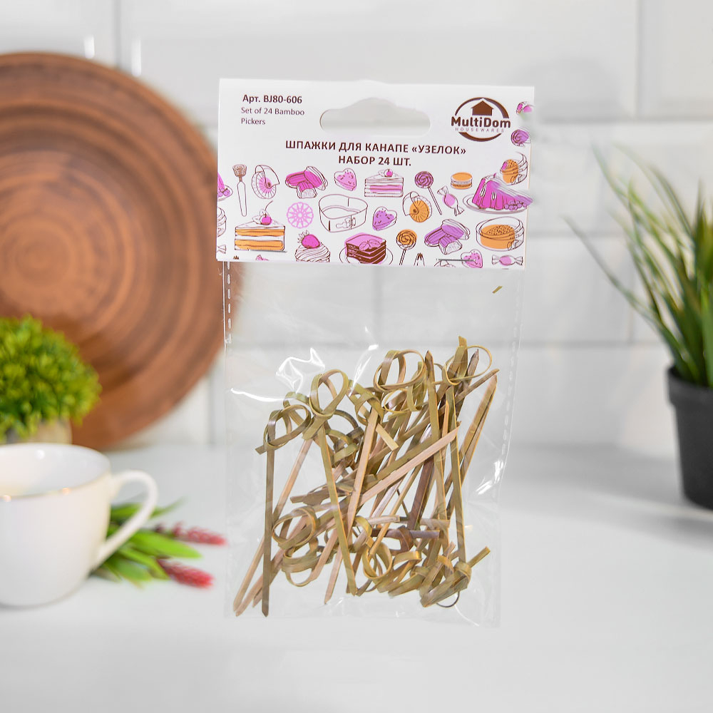 Шпажки для канапе "Узелок" 24шт 8см