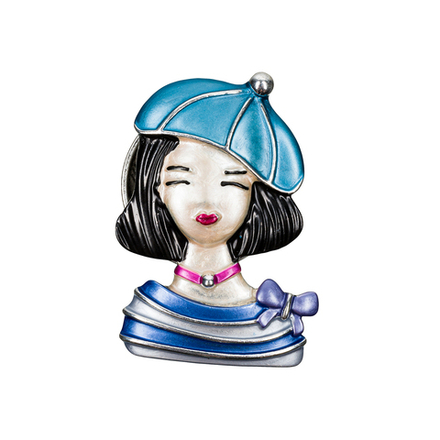 Брошь Shadore Девочка в берете XZ1479.23 BL/S