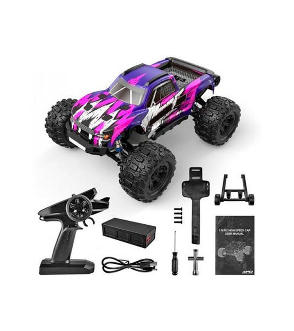 Радиоуправляемый монстр MJX Hyper Go H16H (фиолетовый) 4WD 2.4G LED GPS 1/16 RTR