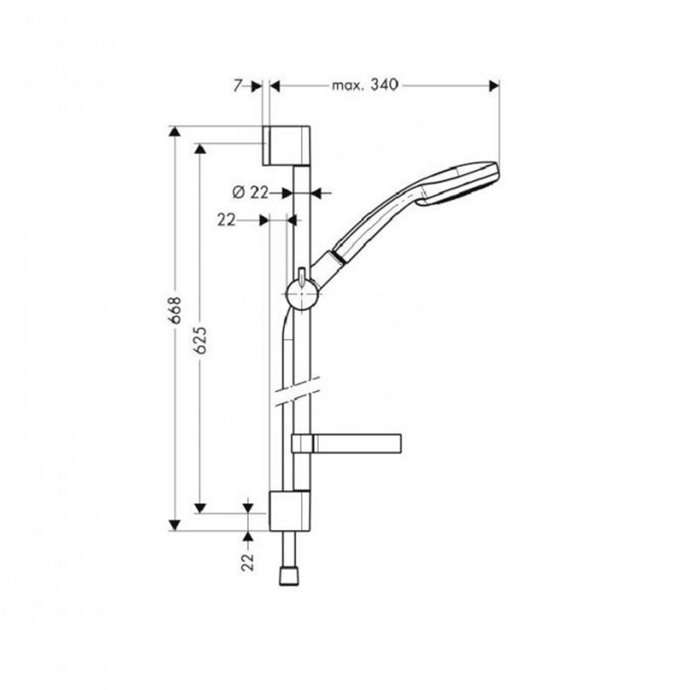 Душевой набор Hansgrohe Croma 100 Multi/Unica’C 0,65 м, ½’ (27775000)