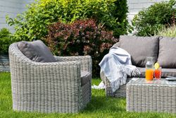 "Фабриция" лаунж-зона из искусственного ротанга, цвет серый