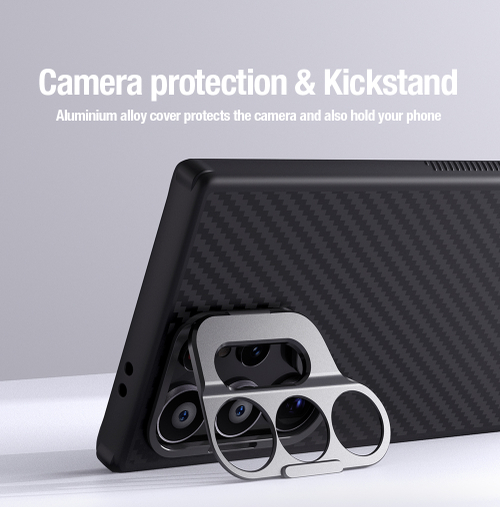 Чехол от Nillkin из арамидного карбона (кевлар) для Samsung Galaxy S24 Ultra, серия CarboProp Case (Camera-visible Version)
