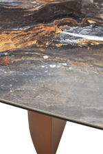 Стол М-City DISAUR Пуанто 200 Черная Лава (Titanium Lawa Nero), керамика, Медь каркас