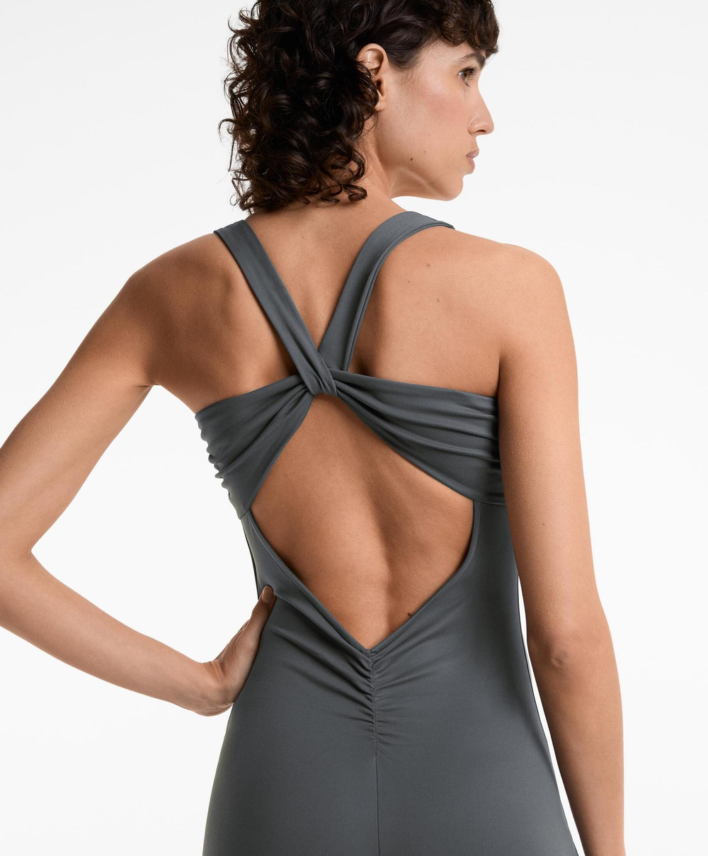 Oysho Длинный комбинезон Comfortlux, масляный синий