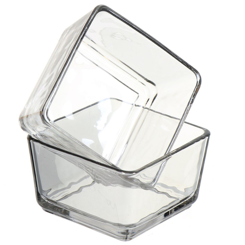 Салатник стекло, бамбук, квадр, 2 шт, 9х5 см, 19.5х10.5 см, Y4-5390