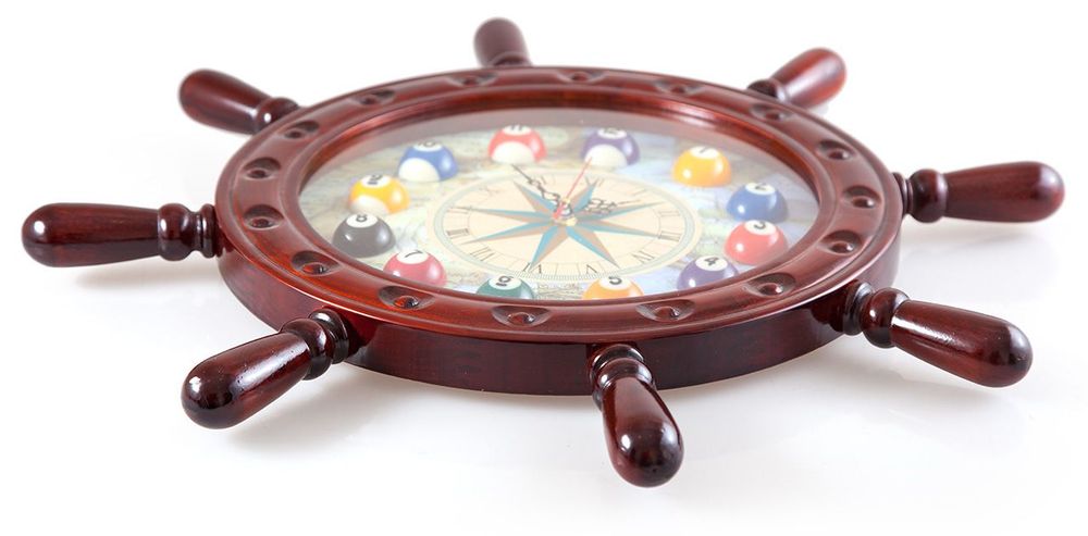 Часы настенные "Штурвал" 50 см x 50 см, деревянные