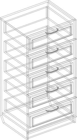 Комод с 5 ящ. "Филадельфия" СФ-03 (дуб баррик/жалюзи серый), Велес