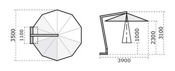 Зонт профессиональный Torino Braccio 3500 Scolaro Италия