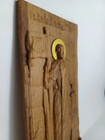 Освященная Икона Св. князя Александра Невского14х28 см дуб