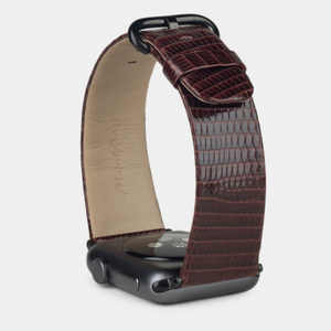 Ремешок для Apple Watch 40/41/42 mm из кожи ящерицы, бордового цвета