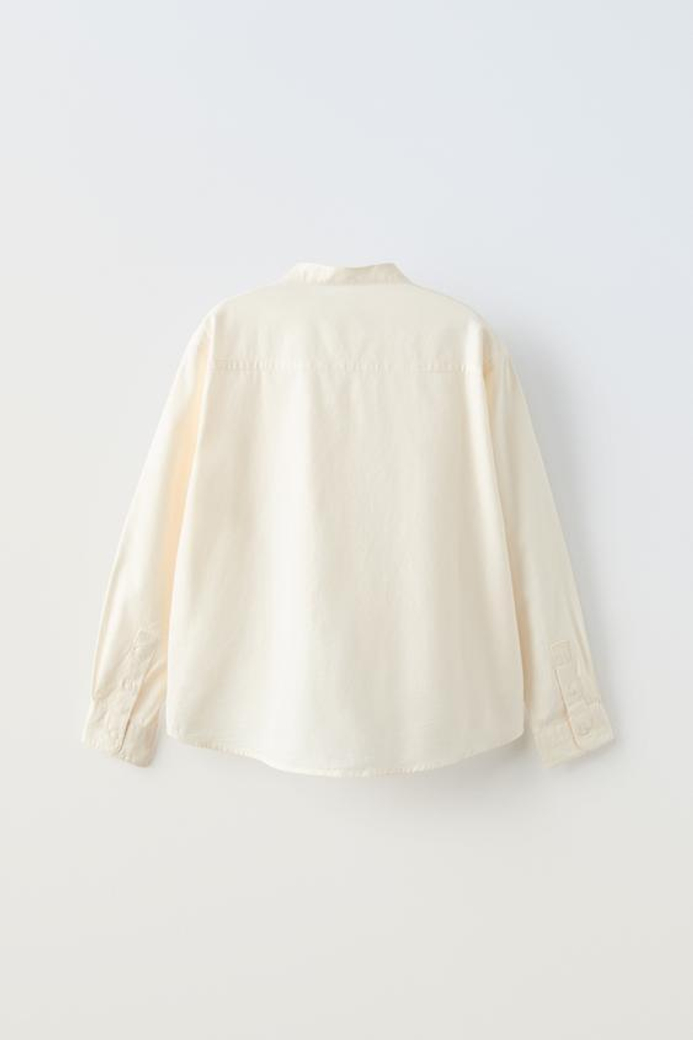 ZARA РУБАШКА ИЗ ТВИЛА С КАРМАНОМ, ЭКРЮ